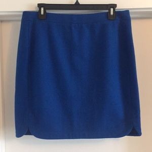 J. Crew Cobalt Blue Wool Skirt 10 Tall